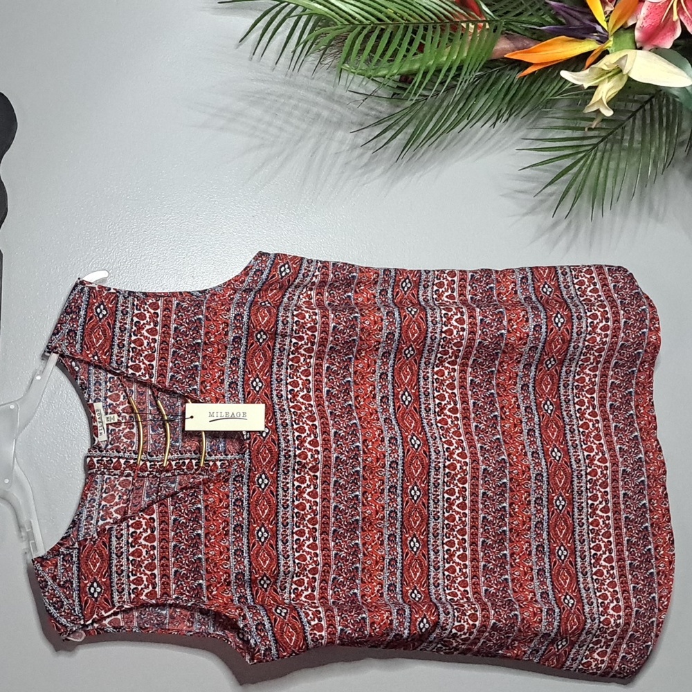 Mileage Paisley Top Sz 2X #New PTP:25" Length:32"